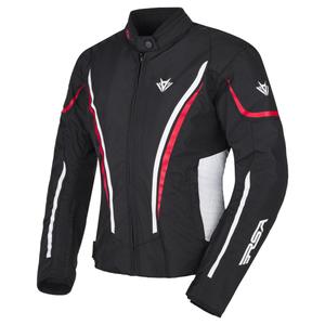Jachetă de motocicletă RSA Wasp pentru femei, negru, alb și roșu
