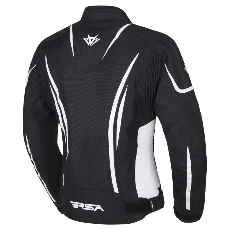 Jachetă de motocicletă pentru femei RSA Wasp negru și alb