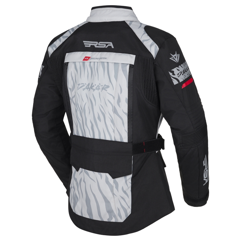 Geaca moto dama RSA Dakar 2 negru-gri-rosu