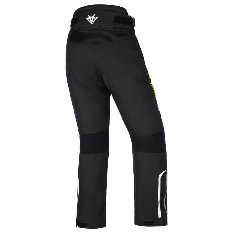Pantaloni de motocicletă RSA Wasp negru-alb-galben-fluo pentru femei