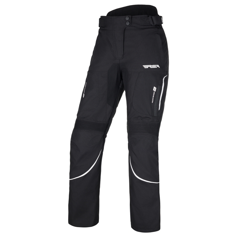 Pantaloni moto pentru femei RSA Wasp alb-negru i alb pentru motociclete RSA Wasp