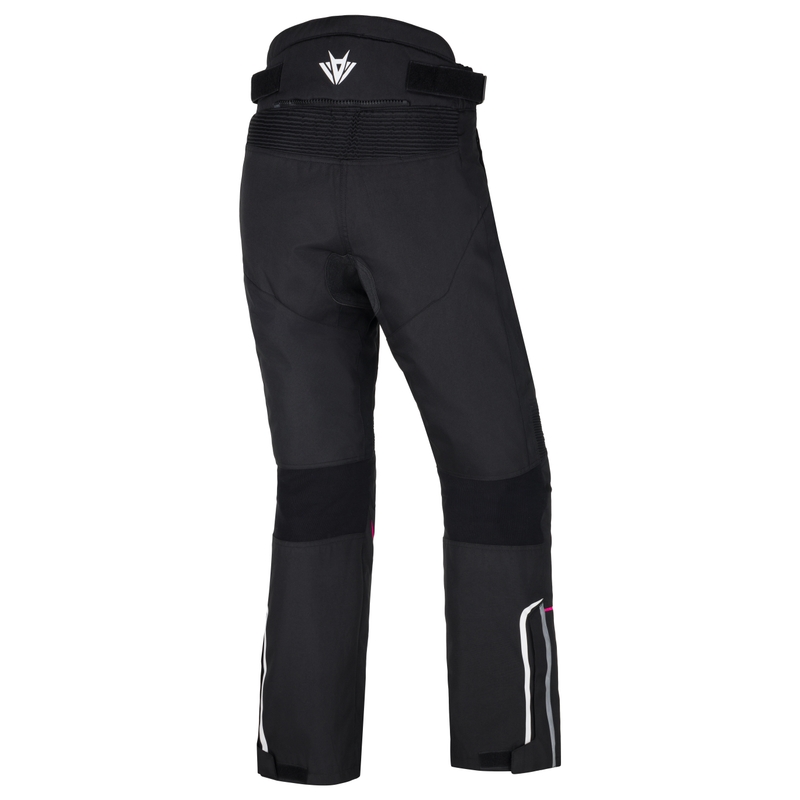 Pantaloni moto pentru femei RSA Wasp negru, alb i roz pentru femei