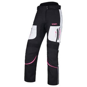 Pantaloni moto pentru femei RSA Wasp Negru, roz i alb pentru motociclete