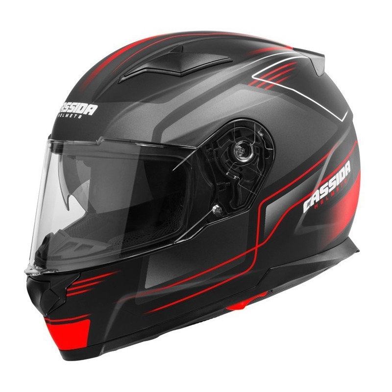 Cască de motocicletă Cassida Apex Fusion negru-roșu-fluo lichidare
