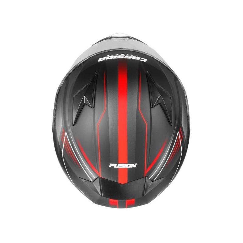 Cască de motocicletă Cassida Apex Fusion negru-roșu-fluo lichidare