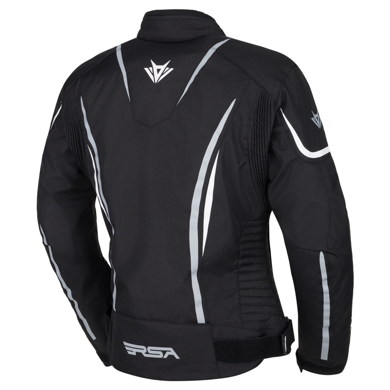 Jachetă de motocicletă pentru femei RSA Wasp negru-gri-alb-negru