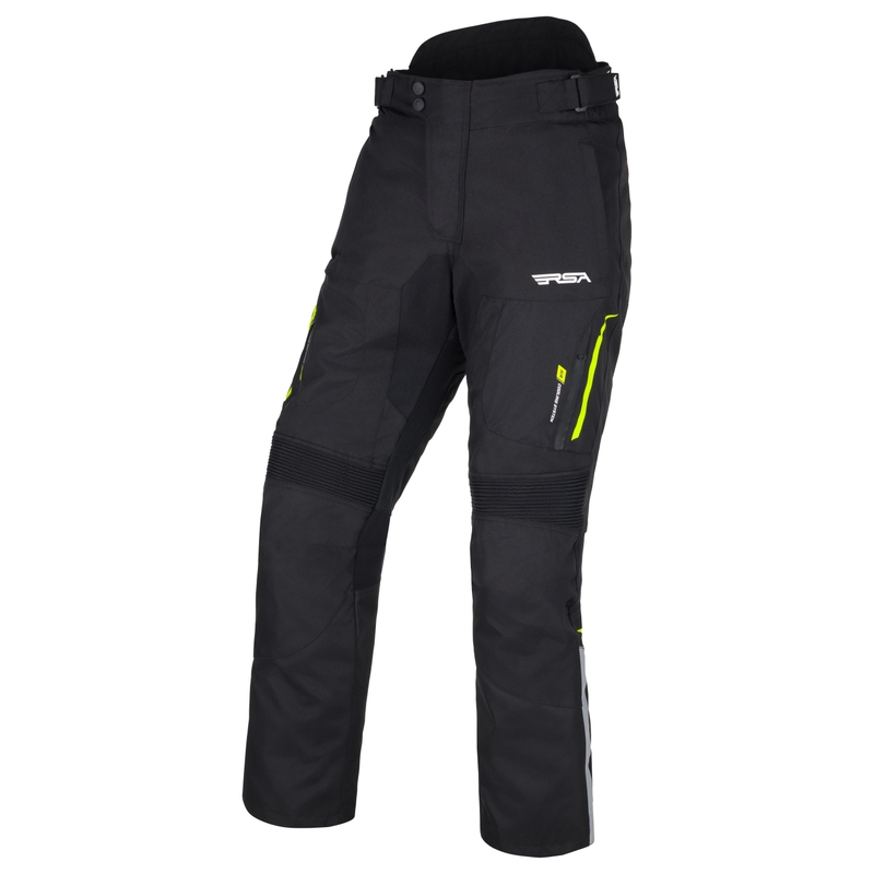 RSA Wasp pantaloni de motocicletă negru-alb-alb-galben-fluo - Grade II