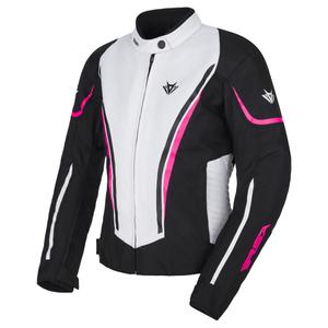 Jachetă de motocicletă RSA Wasp pentru femei, negru, roz și alb