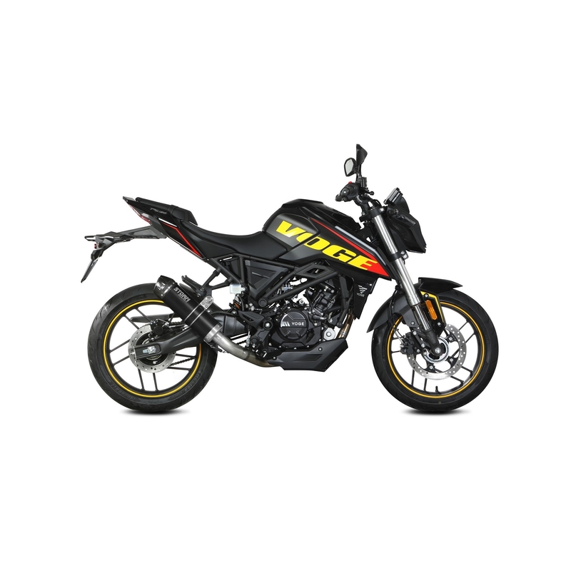 Sistem de evacuare complet 1x1 STORM GP Black with carbon cap pentru VOGE Brivido 125 R  2023-2024