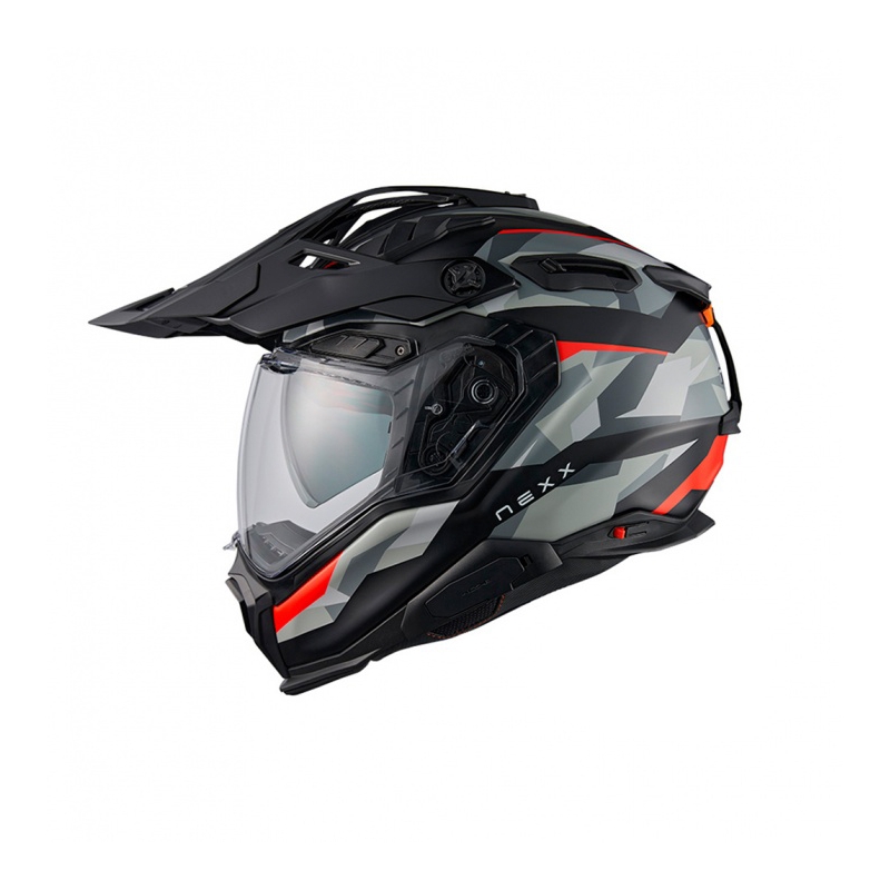 Casca moto Enduro Nexx X.WED3 Trailmania gri-rosu lichidare