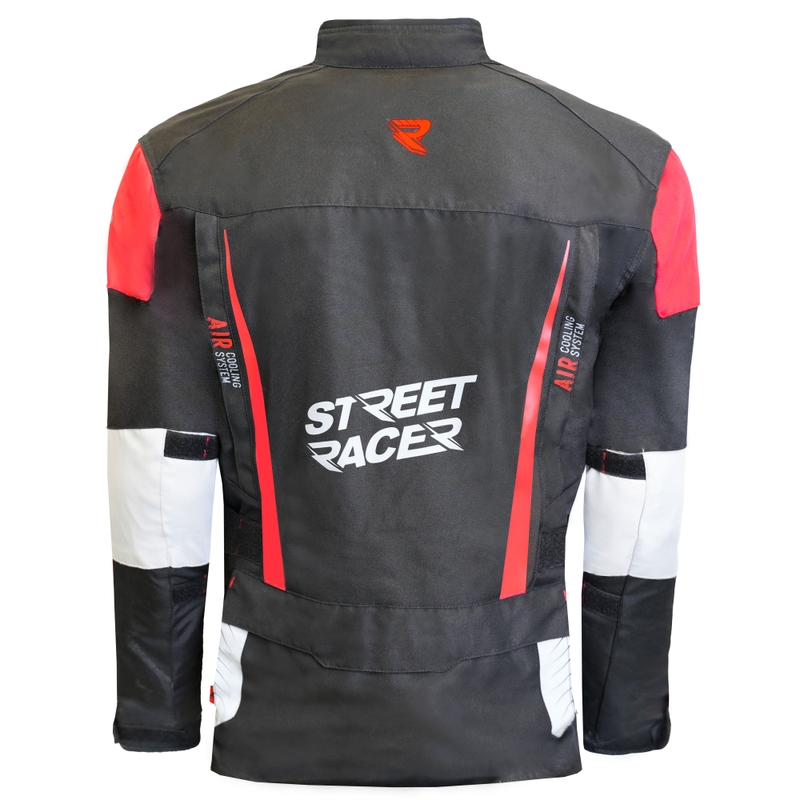 Jachetă de motocicletă Street Racer All Season negru-gri-roșu
