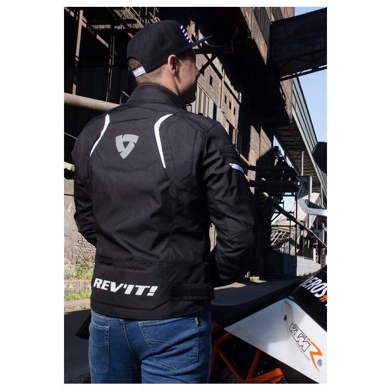 Revit Jupiter 2 negru și alb jachetă de motociclete lichidare