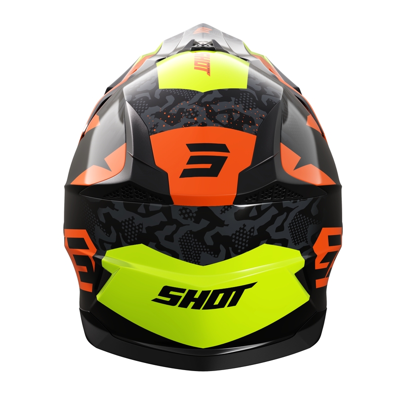 Casca motocross copii Shot Pulse Airfit negru lucios-galben fluor-portocaliu lichidare