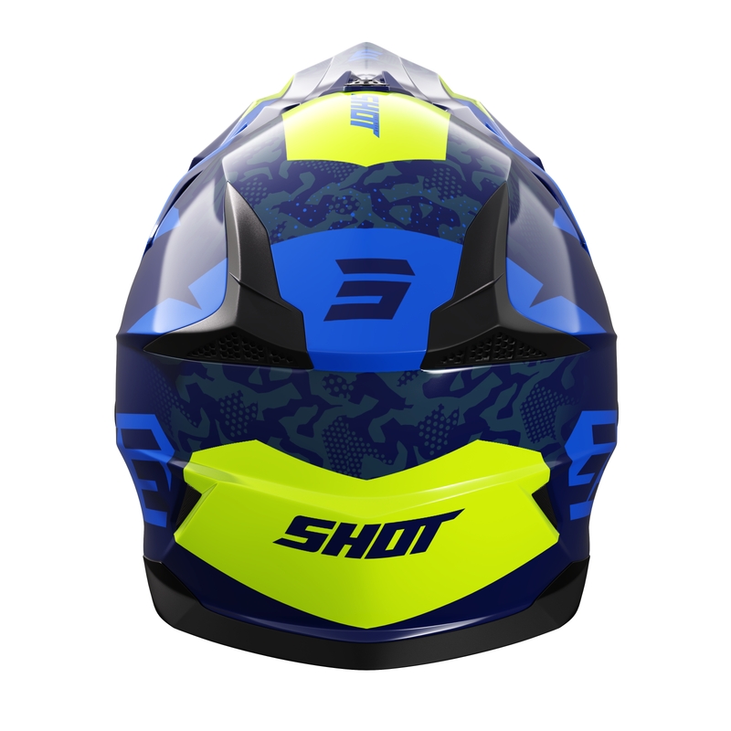 Casca motocross copii Shot Pulse Airfit albastru lucios-galben fluo lichidare