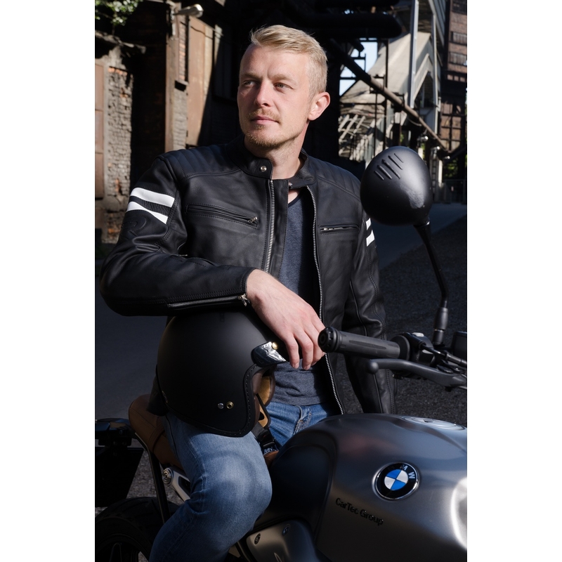 Geacă moto Street Racer Block negru și alb