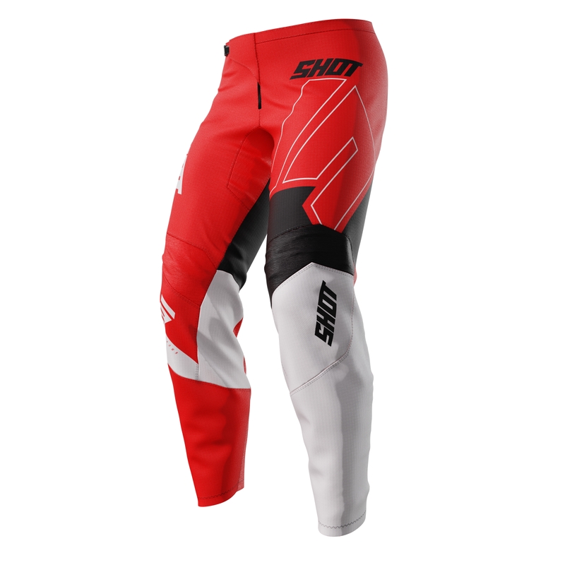 Pantaloni motocross copii Shot Draw Rush roșii lichidare