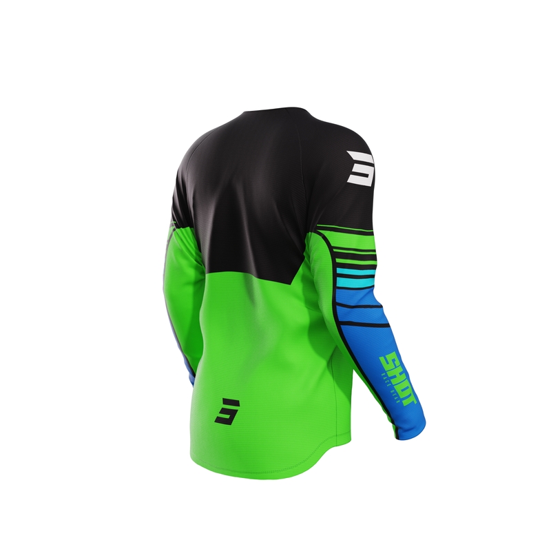 Tricou motocross copii Shot Peak verde lichidare