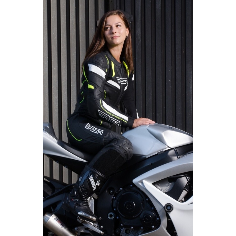 Dámská kombinéza RSA Speedway černo-bílo-fluo žlutá výprodej