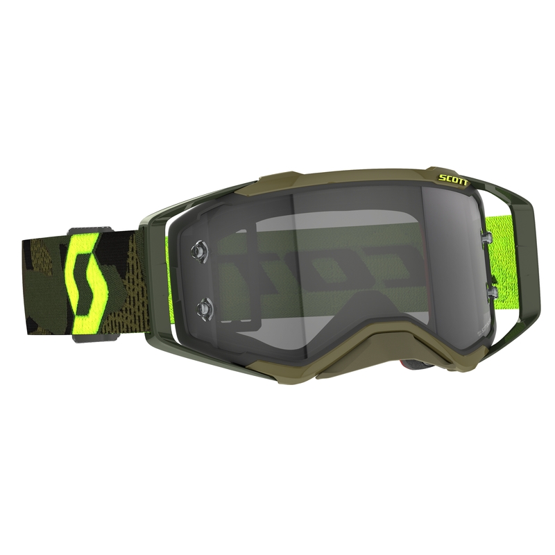 Ochelari de protecție de motocross Scott Prospect LS galben-fluo kaki-gri deschis