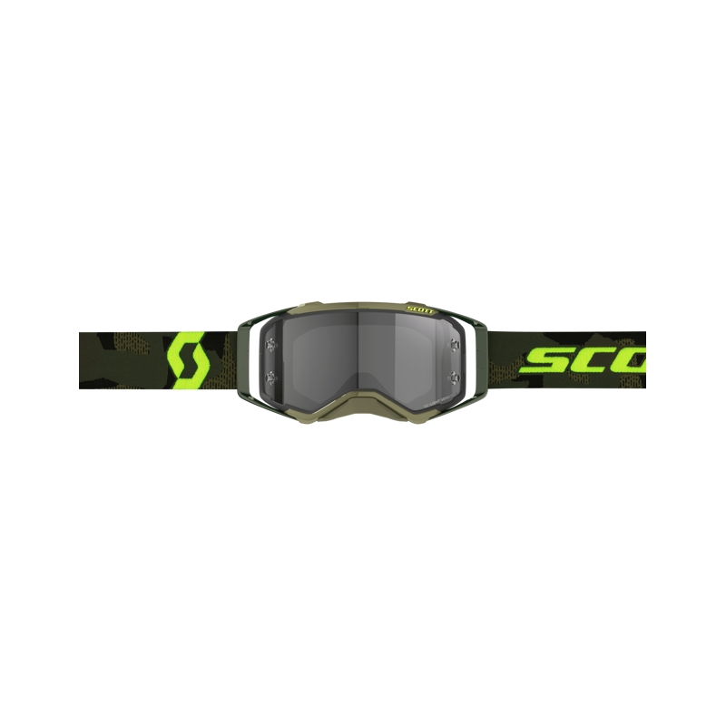 Ochelari de protecție de motocross Scott Prospect LS galben-fluo kaki-gri deschis