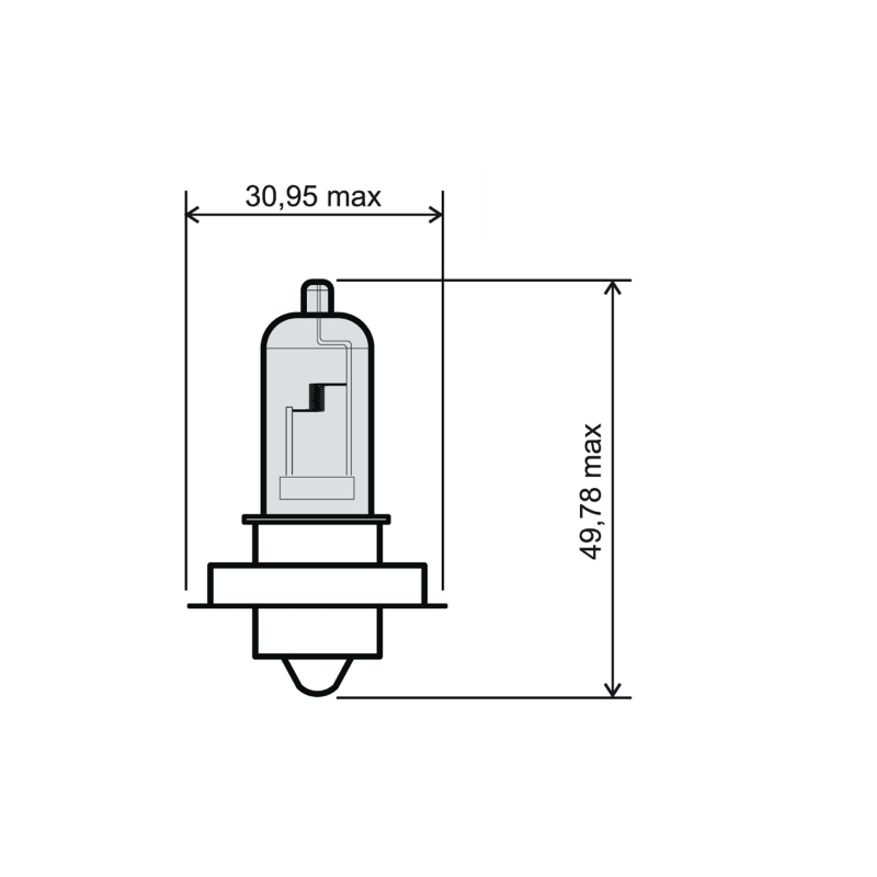 Bec RMS 12V 15W, P26S Alb