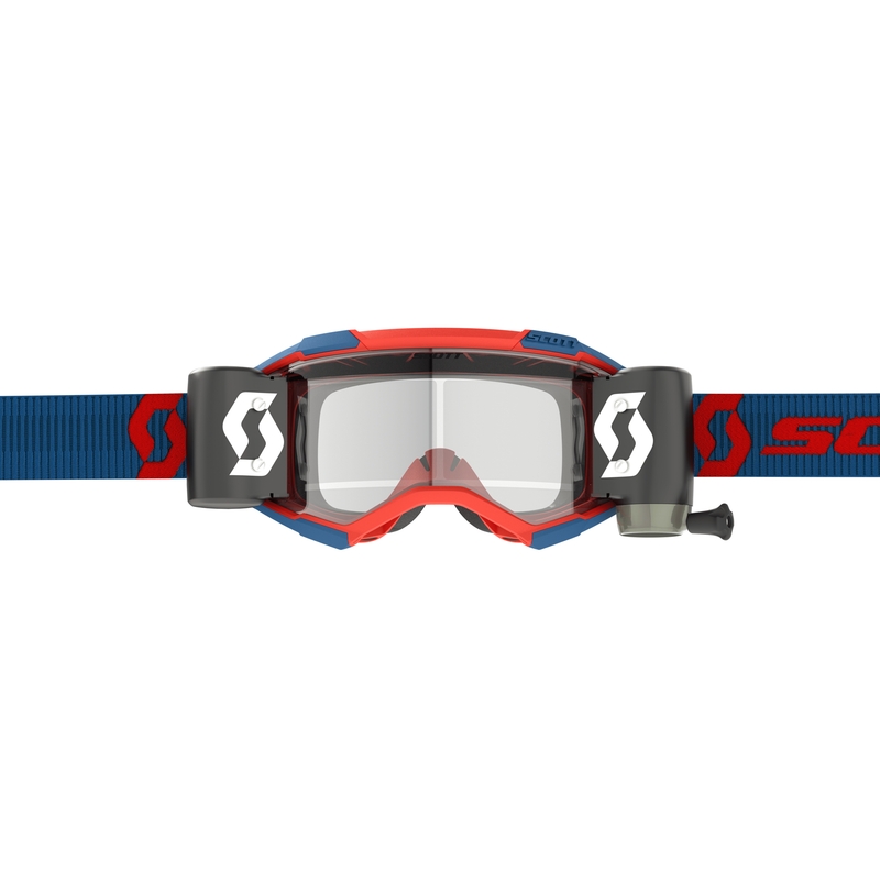 Ochelari de motocross Scott Fury WFS albastru-rosu fluo