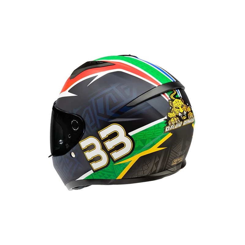 Casca moto integrala HJC C10 BB33 MC21SF albastru-verde-rosu