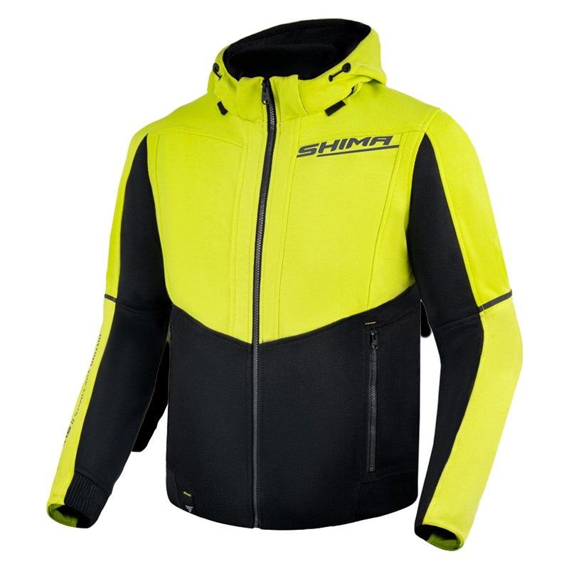 Hanorac cu glugă pentru motociclete Shima Daybreaker galben-fluo-negru