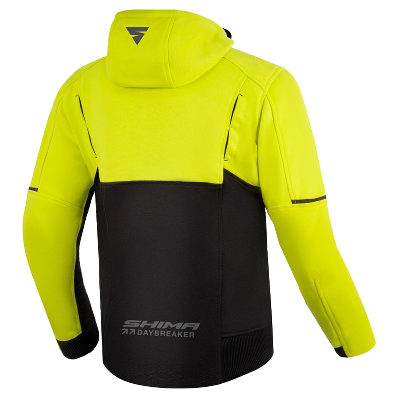 Hanorac cu glugă pentru motociclete Shima Daybreaker galben-fluo-negru