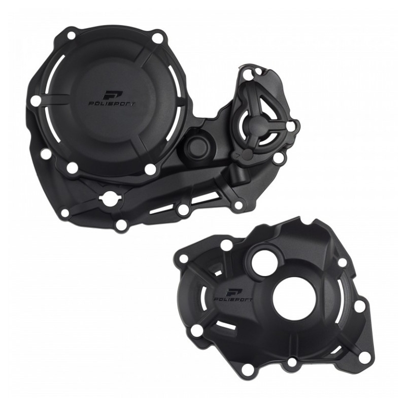 Clutch and ignition cover protector kit POLISPORT Negru