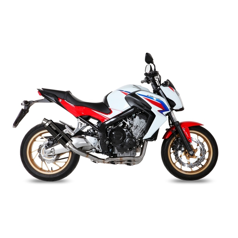 Sistem de evacuare complet 4x2x1 STORM GP negru otel pentru HONDA CB 650 F / FA 2014-2020