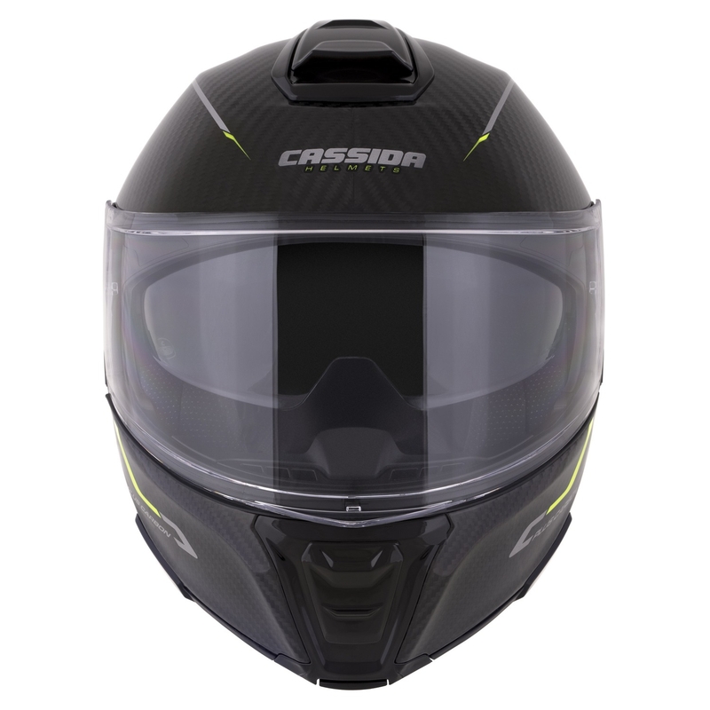 Casca rabatabila Cassida Modulo 2.1 Plus Carbon galben fluo-argintiu-negru