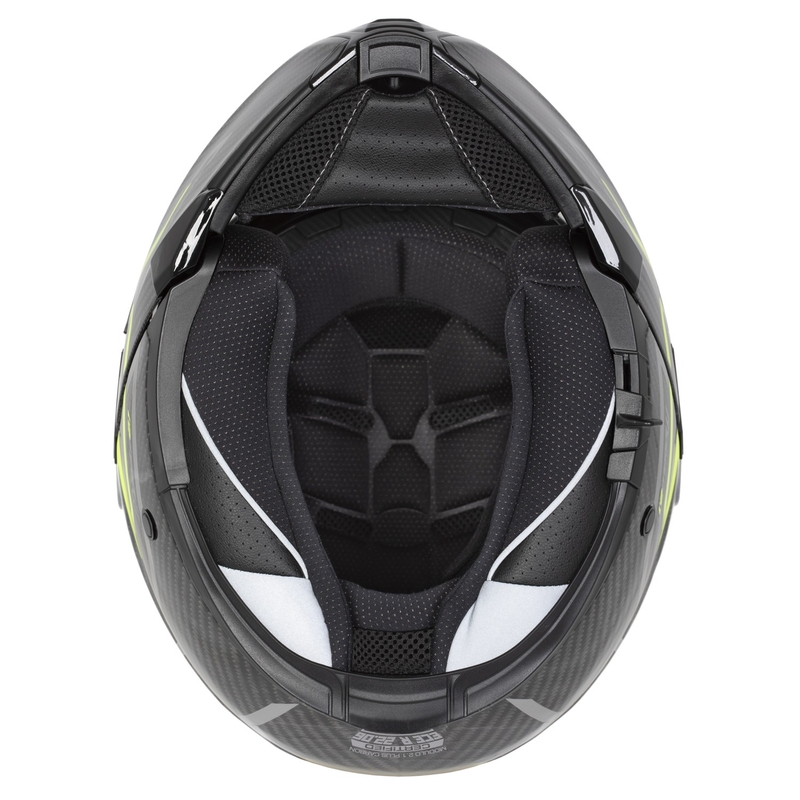 Casca rabatabila Cassida Modulo 2.1 Plus Carbon galben fluo-argintiu-negru