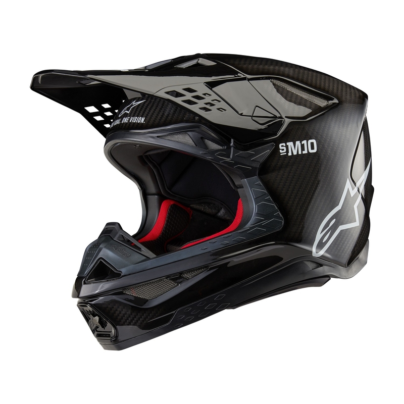 Casca motocross Alpinestars Supertech S-M10 Carbon solid lucios