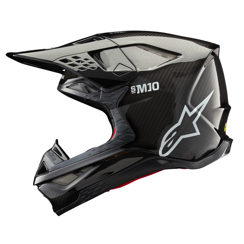 Casca motocross Alpinestars Supertech S-M10 Carbon solid lucios