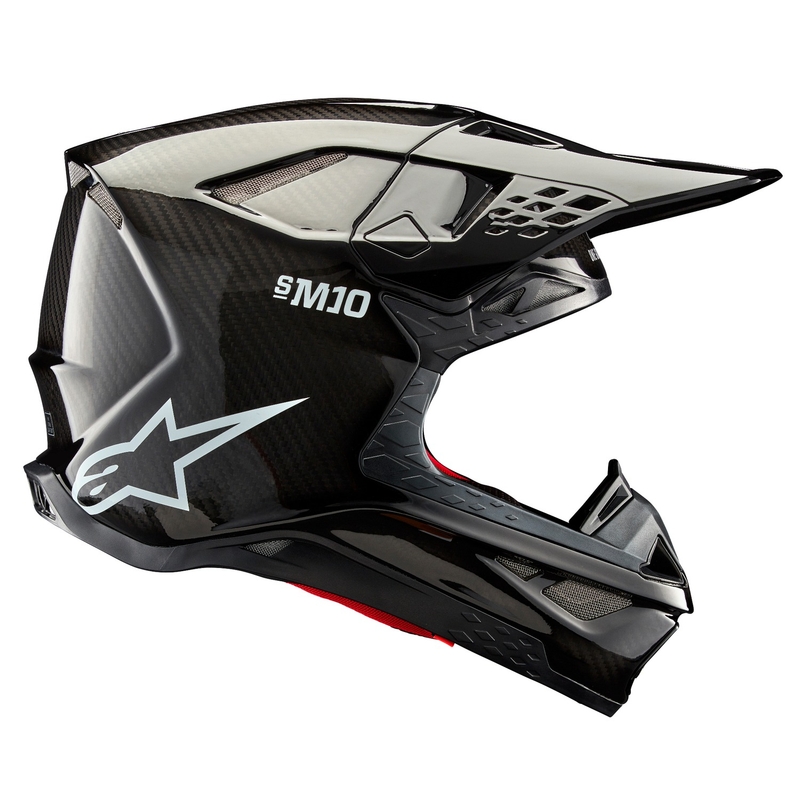 Casca motocross Alpinestars Supertech S-M10 Carbon solid lucios