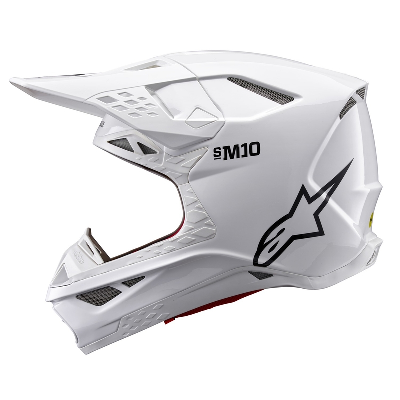 Casca de motocross Alpinestars Supertech S-M10 Solid alba