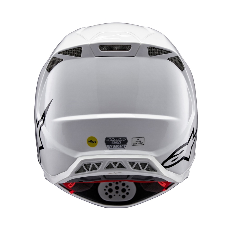 Casca de motocross Alpinestars Supertech S-M10 Solid alba