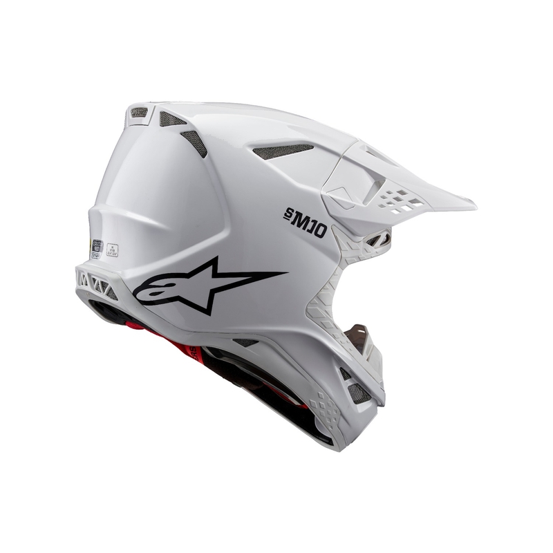 Casca de motocross Alpinestars Supertech S-M10 Solid alba