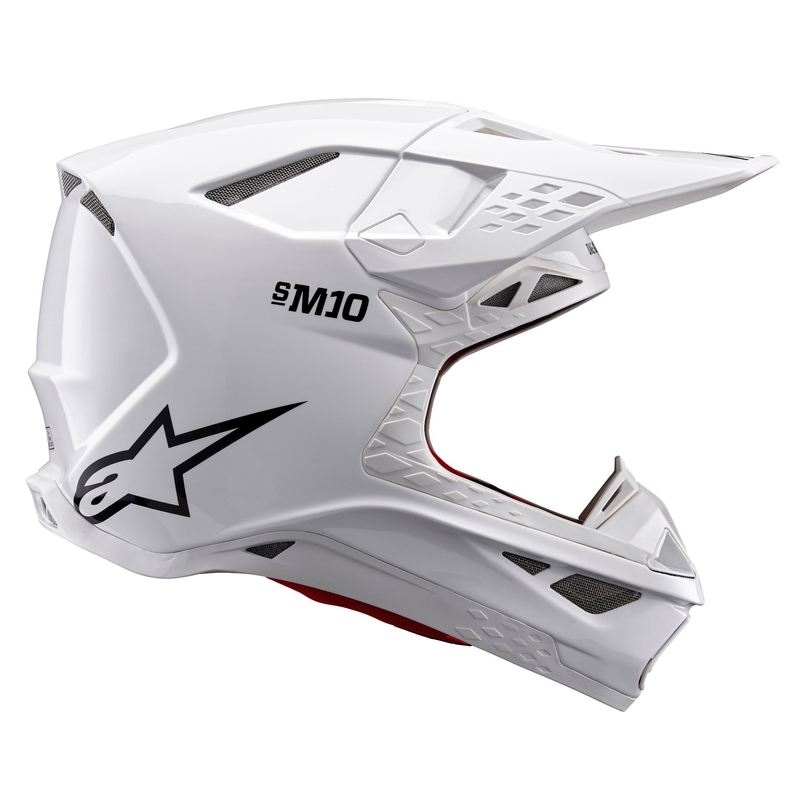 Casca de motocross Alpinestars Supertech S-M10 Solid alba