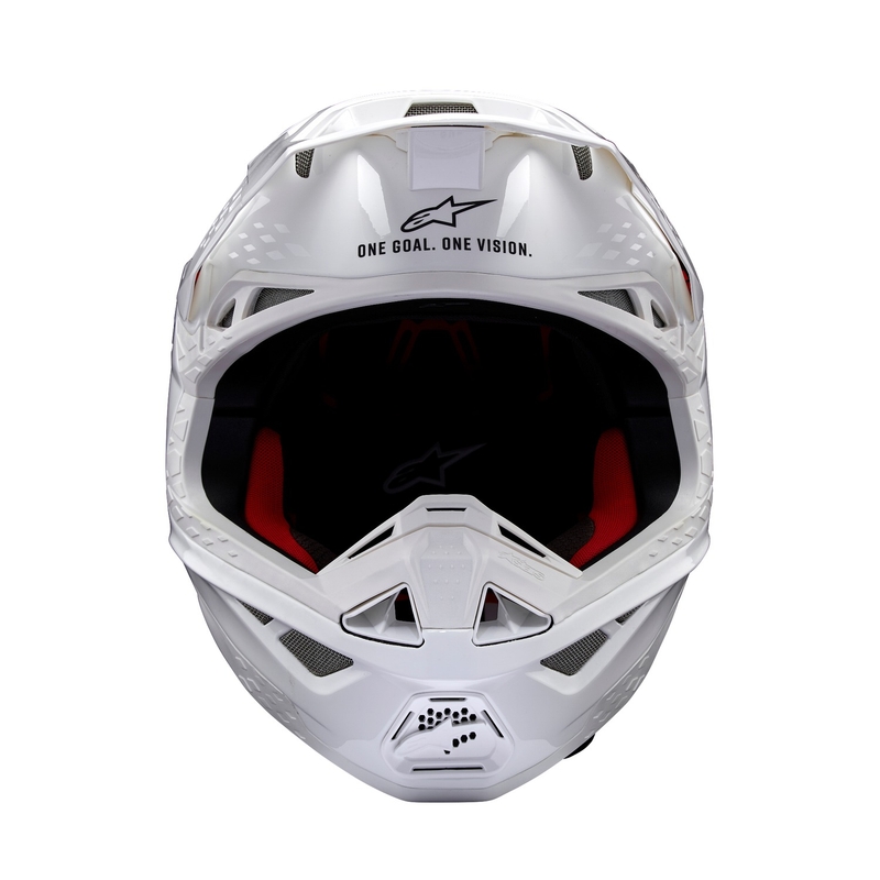Casca de motocross Alpinestars Supertech S-M10 Solid alba