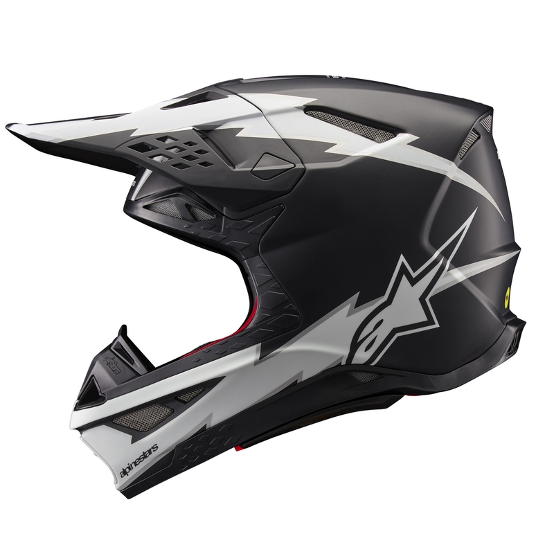 Casca de motocross Alpinestars Supertech S-M10 Ampress alb-negru mat