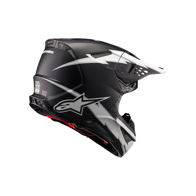 Casca de motocross Alpinestars Supertech S-M10 Ampress alb-negru mat