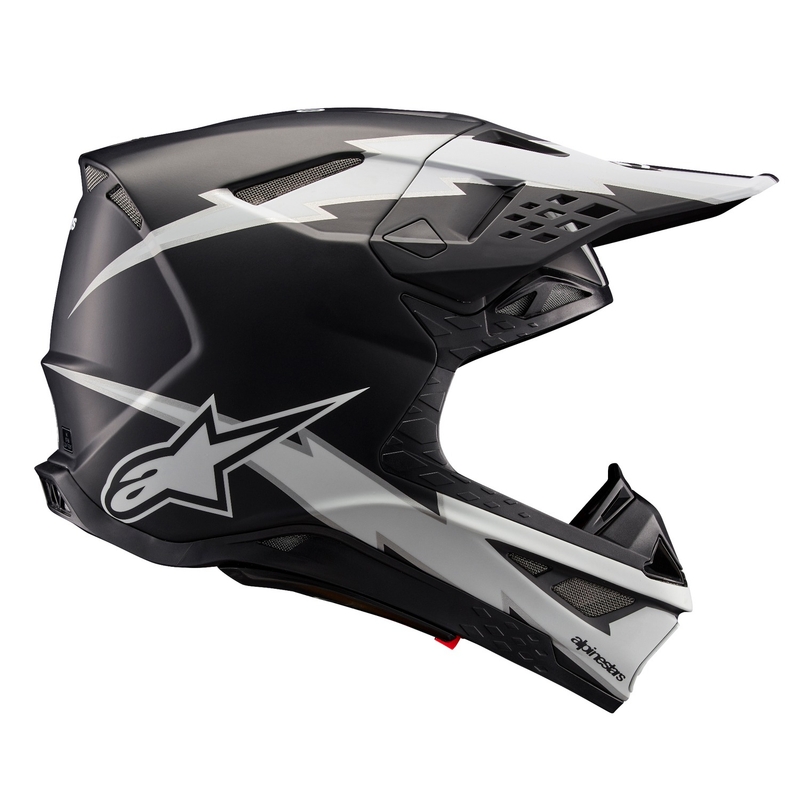 Casca de motocross Alpinestars Supertech S-M10 Ampress alb-negru mat