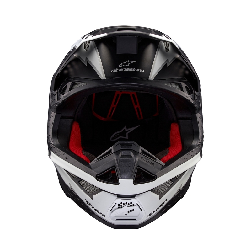 Casca de motocross Alpinestars Supertech S-M10 Ampress alb-negru mat