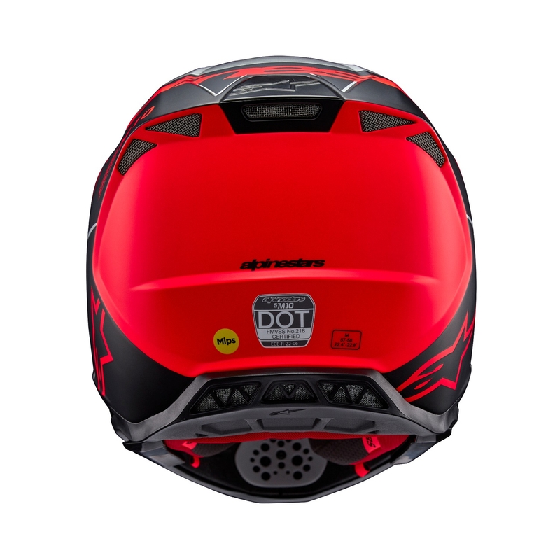 Casca motocross Alpinestars Supertech S-M10 Flood mat argintiu-negru-portocaliu fluo