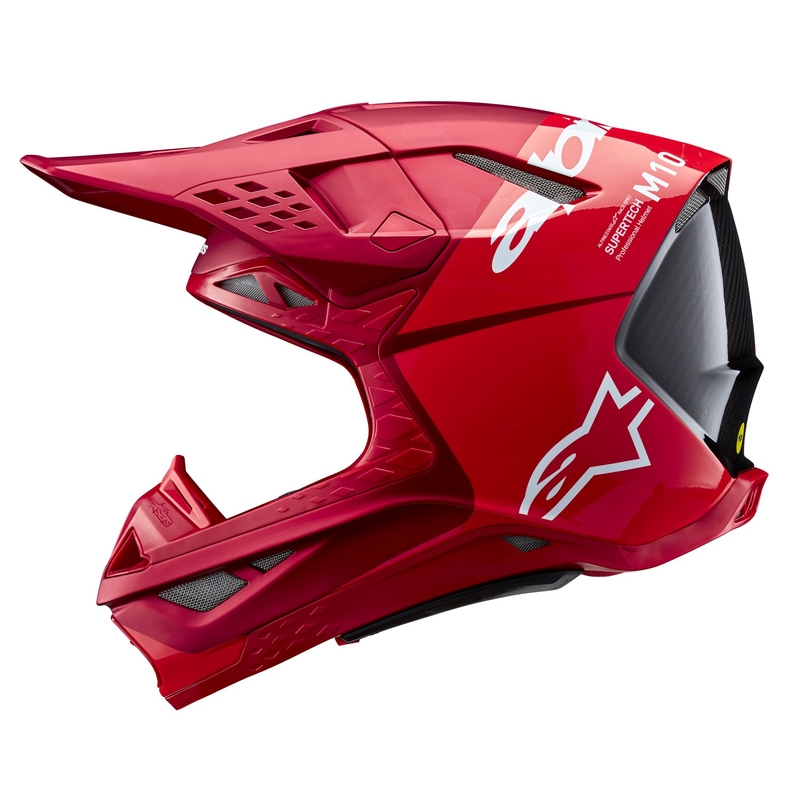 Casca de motocross Alpinestars Supertech S-M10 Flood mat rosu fluor-rosu