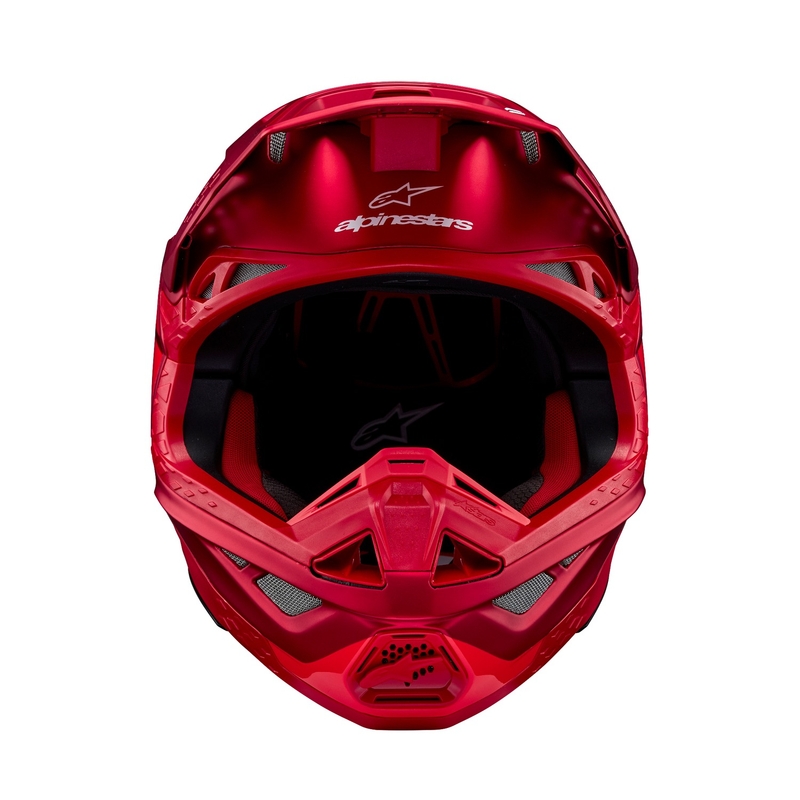 Casca de motocross Alpinestars Supertech S-M10 Flood mat rosu fluor-rosu