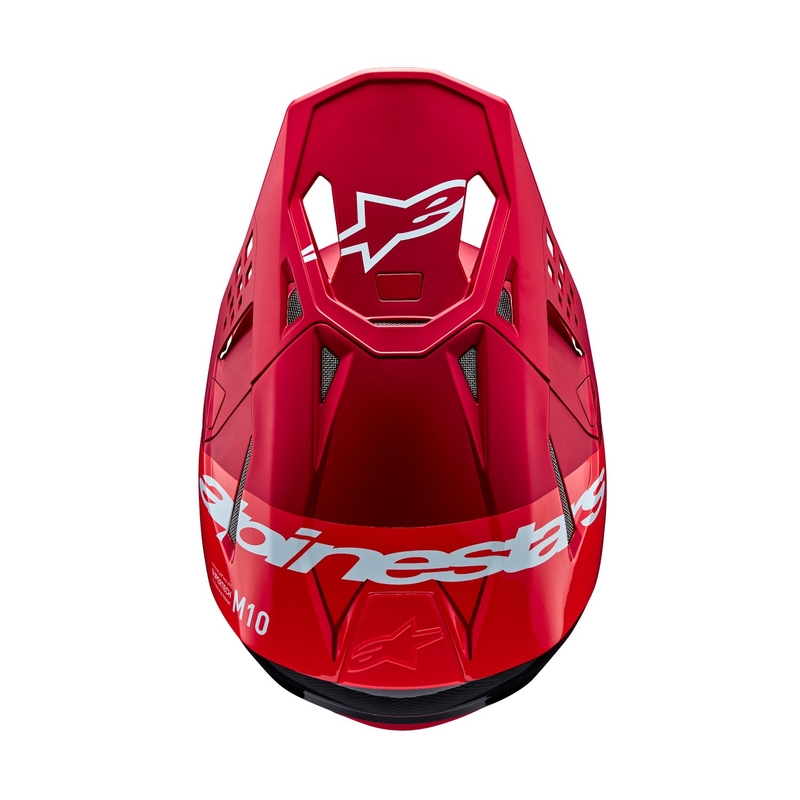 Casca de motocross Alpinestars Supertech S-M10 Flood mat rosu fluor-rosu