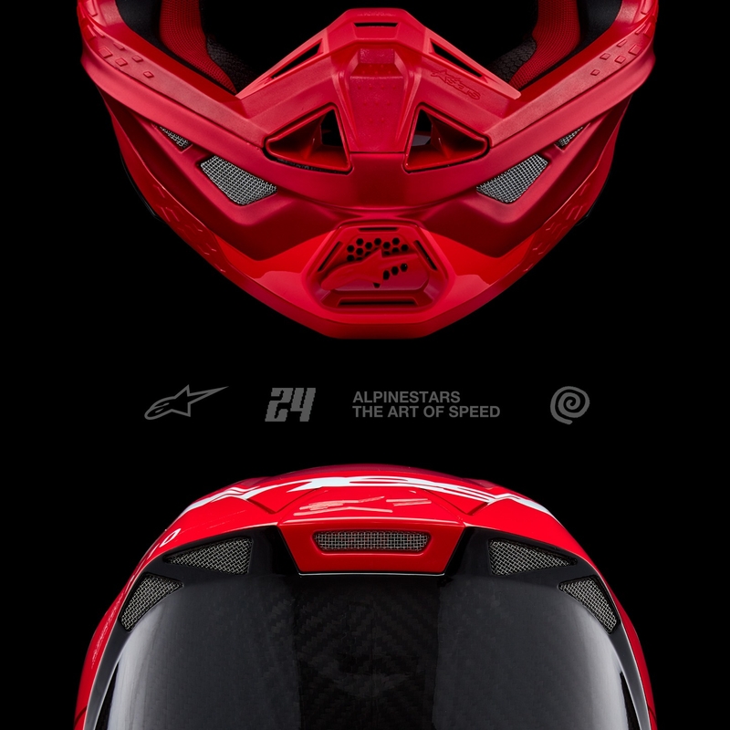 Casca de motocross Alpinestars Supertech S-M10 Flood mat rosu fluor-rosu